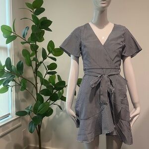 J.O.A. Black and White Striped Mini Dress